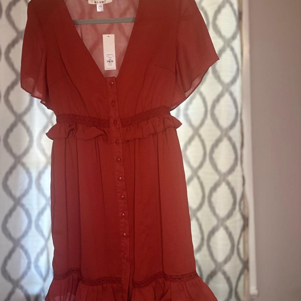Francesca's Collections Pink Ruffled Tiered Sundress